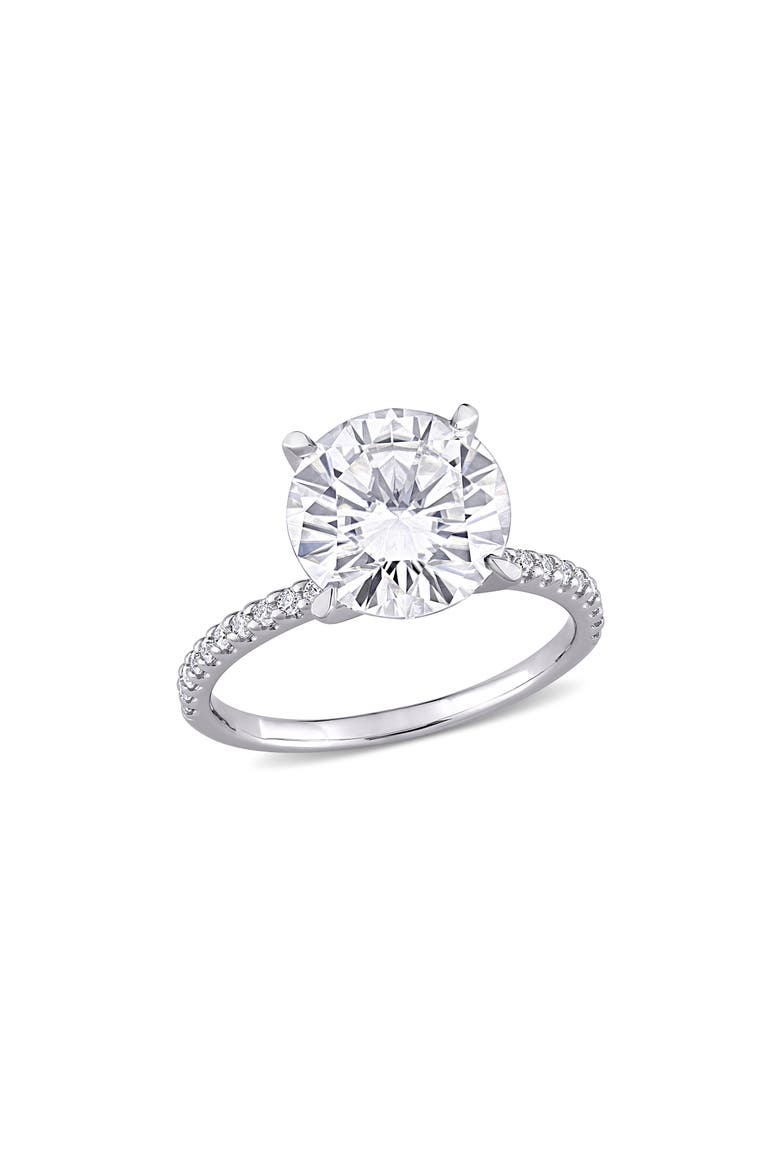 14K White Gold Created Moissanite Engagement Ring, Main, color, WHITE GOLD