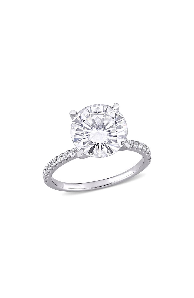DELMAR 14K White Gold Created Moissanite Engagement Ring, Main, color, 