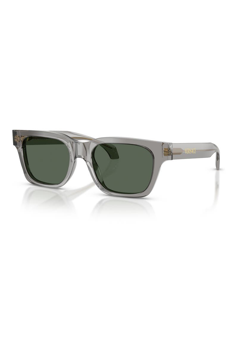 52mm Square Sunglasses, Alternate, color, TRANSPARENT GREY / DARK GREEN