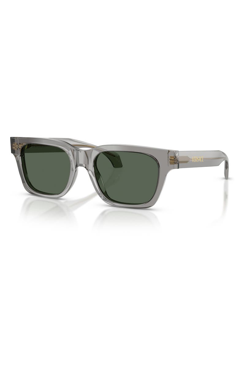 Versace 52mm Square Sunglasses, Alternate, color, Transparent Grey / Dark Green