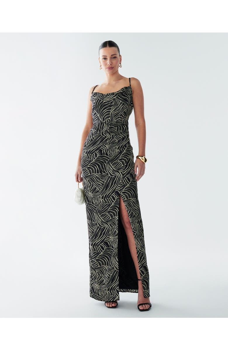 BWLDR Reenie Dress, Main, color, Black Abstract