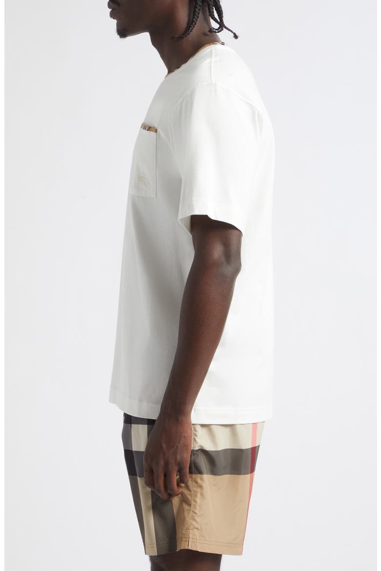Ryan Check Trim Pocket T-Shirt, Alternate, color, CHALK