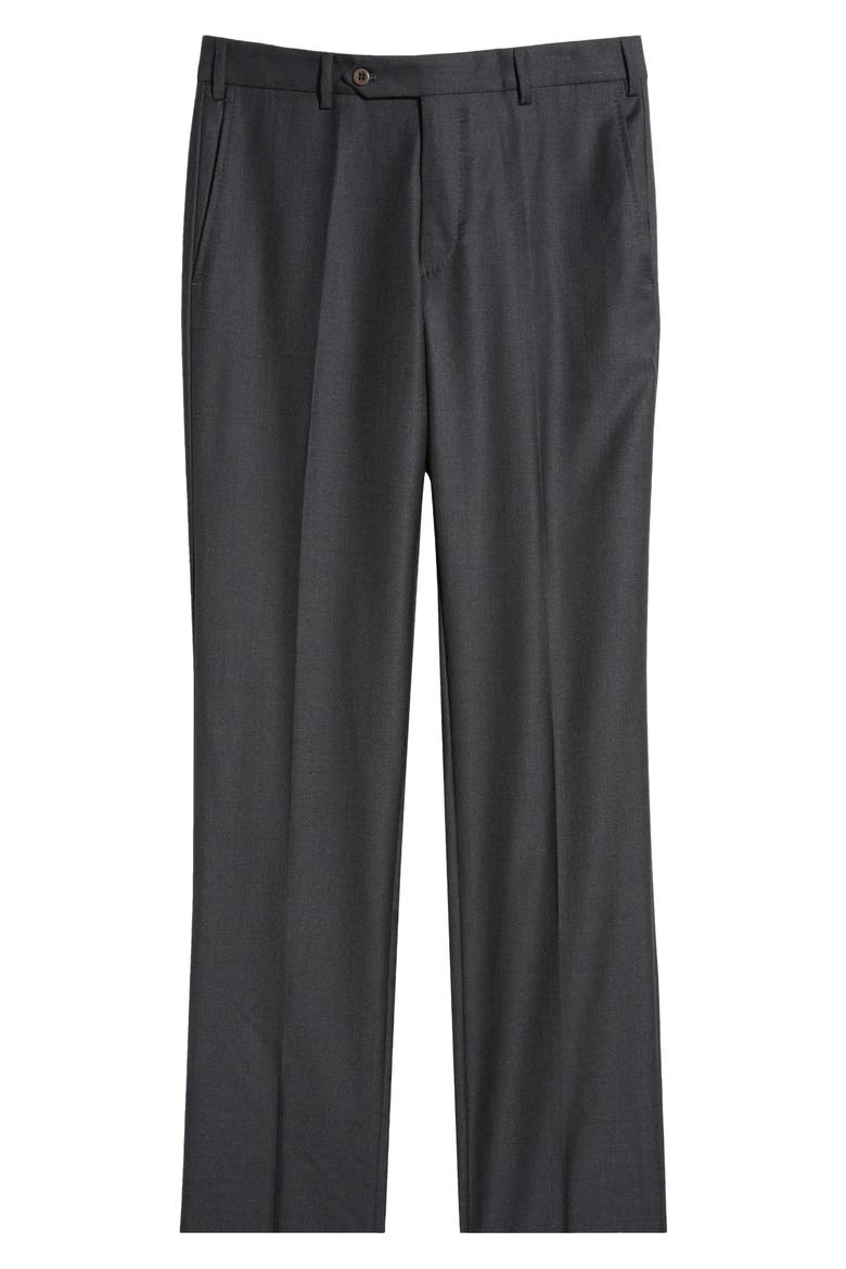 Devon Super 110s Serge Trousers, Alternate, color, DARK GREY