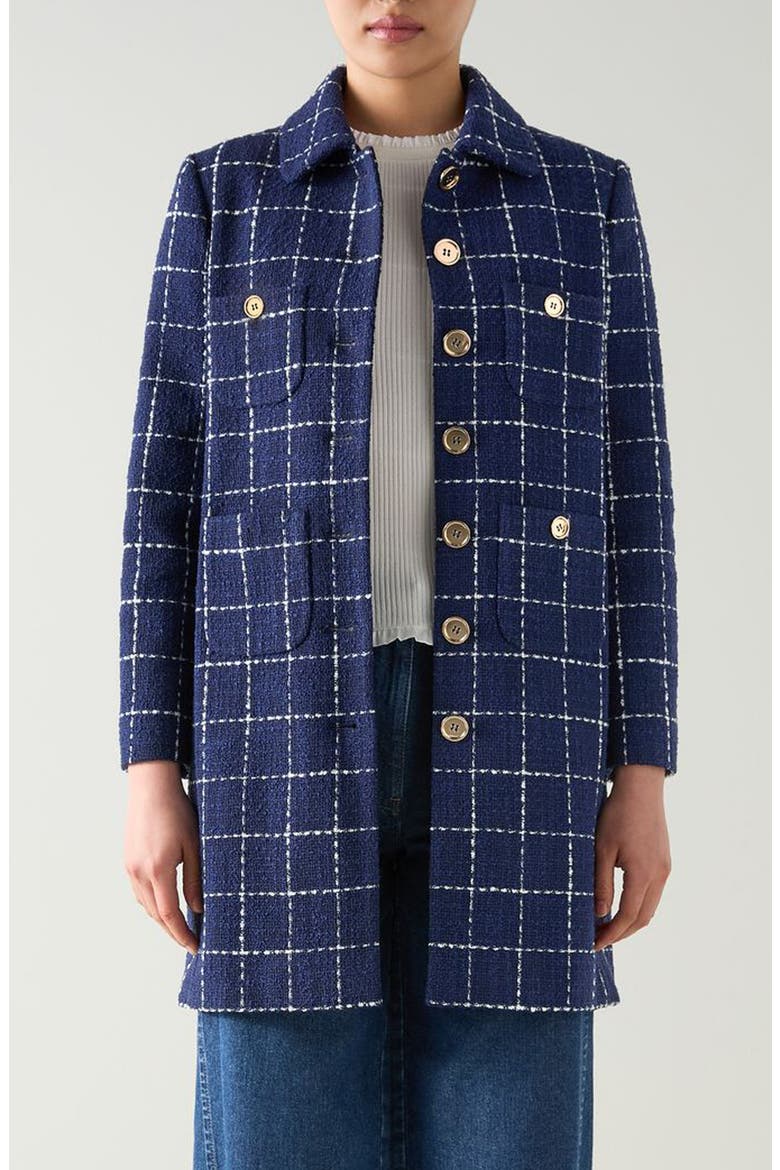 Vita Windowpane Coat, Main, color, NAVY