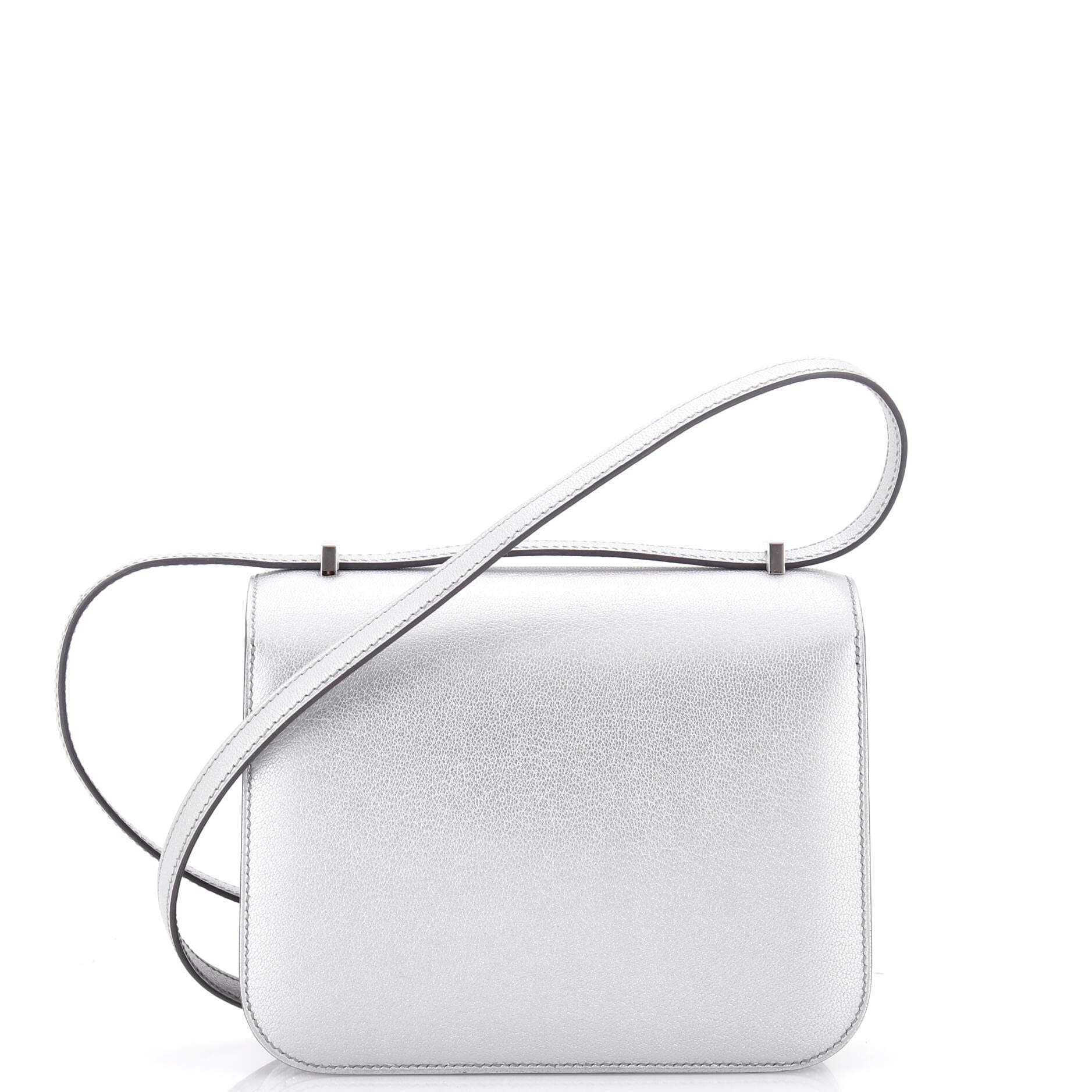 Pre-Owned Hermes Constance NM Bag Metallic Chevre Chamkilight 18, Alternate, color, Gris Argente