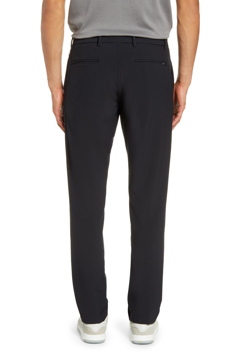 Performance Flat Front Stretch Chino Pants, Alternate, color, BLACK