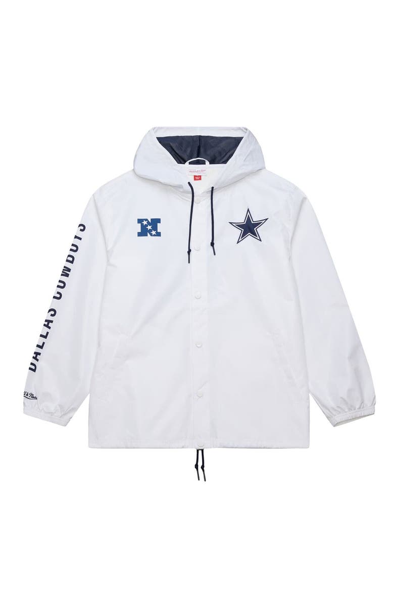 Mitchell & Ness Men's Mitchell & Ness White Dallas Cowboys Vintage Logo Coaches Full-Snap Hoodie Jacket, Alternate, color, White