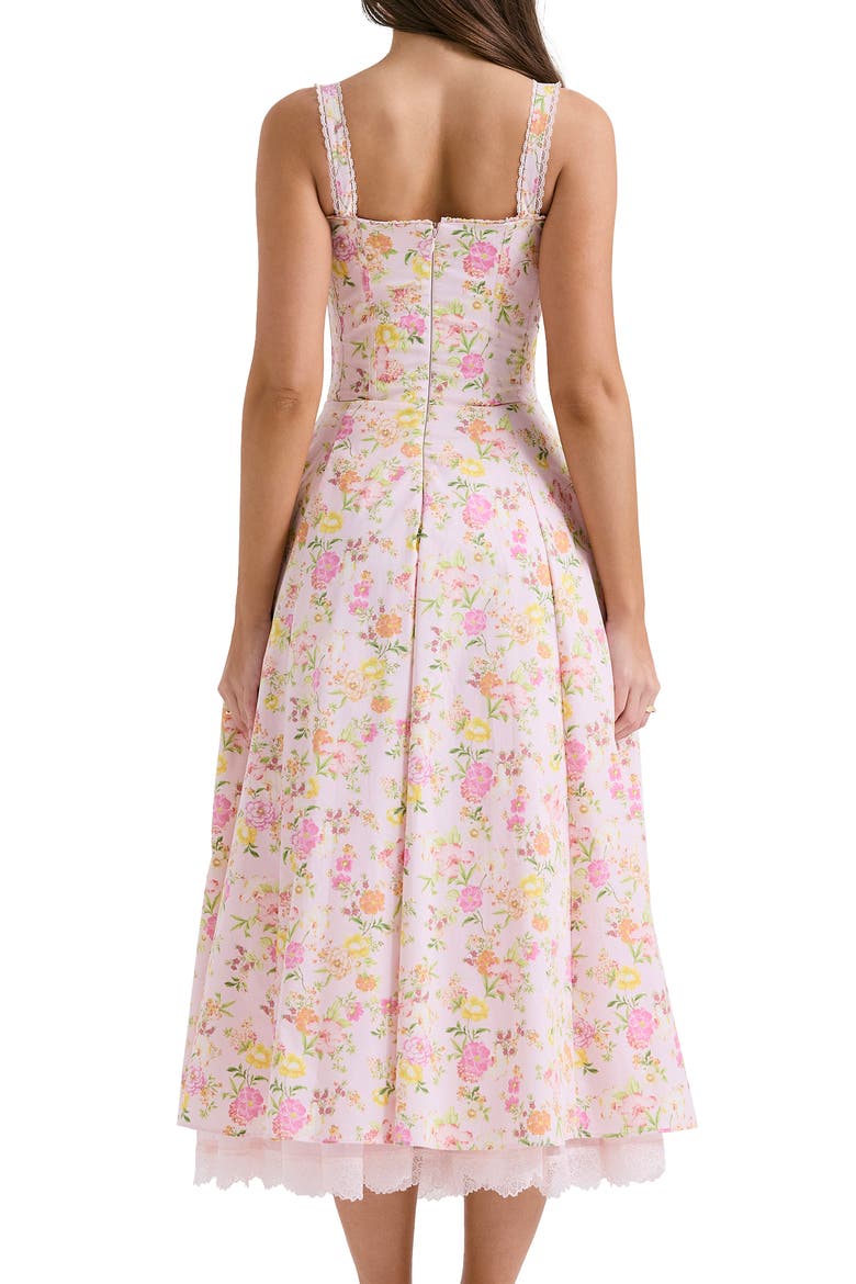 Rosalee Floral Stretch Cotton Petticoat Dress, Alternate, color, PINK FLORAL PRINT