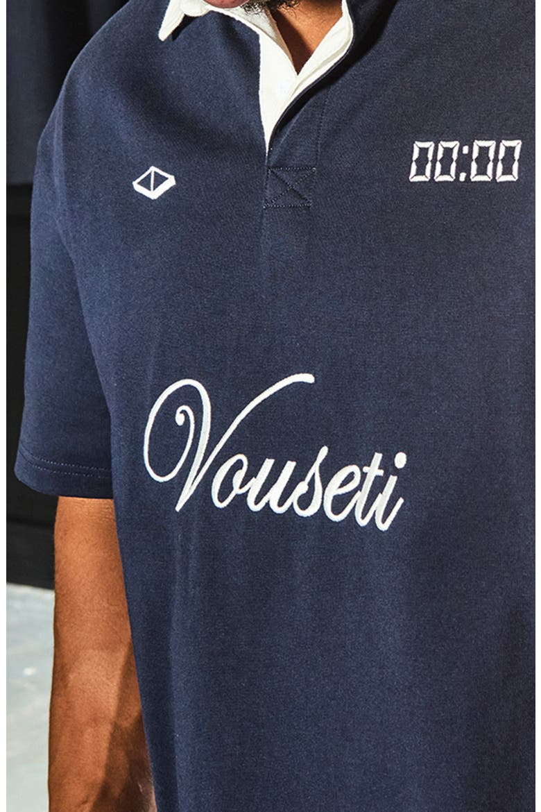 Post Game Embroidered Cotton Rugby Polo, Alternate, color, NAVY