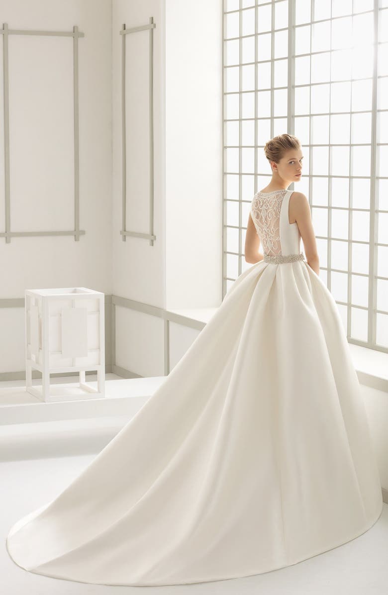 Rosa Clará Couture Delfos Beaded Back Ballgown Dress, Alternate, color,