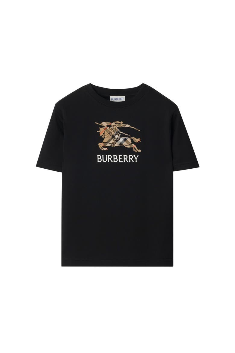 Knight Check Cotton T-shirt, Main, color, Black