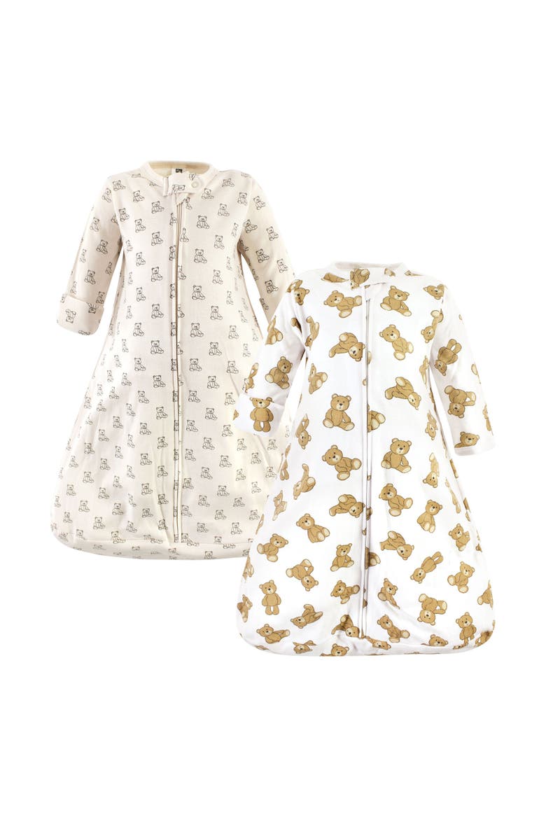 Cotton Long-Sleeve Wearable Sleeping Bag, Main, color, Teddy Bear Long Sleeve