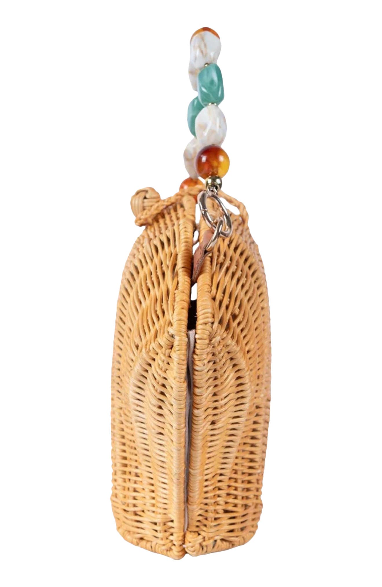 Shellie Shell Basket Bag, Alternate, color, TURQUOISE MULTI NATURAL