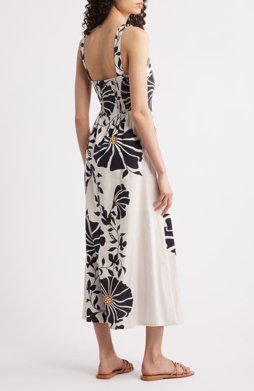 Shop Cleobella Rosalinda Floral Cotton & Linen Maxi Dress In Atropa Print