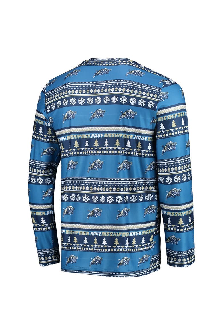 Men's Concepts Sport Navy Navy Midshipmen Ugly Sweater Long Sleeve T-Shirt & Pants Sleep Set, Alternate, color, Blue