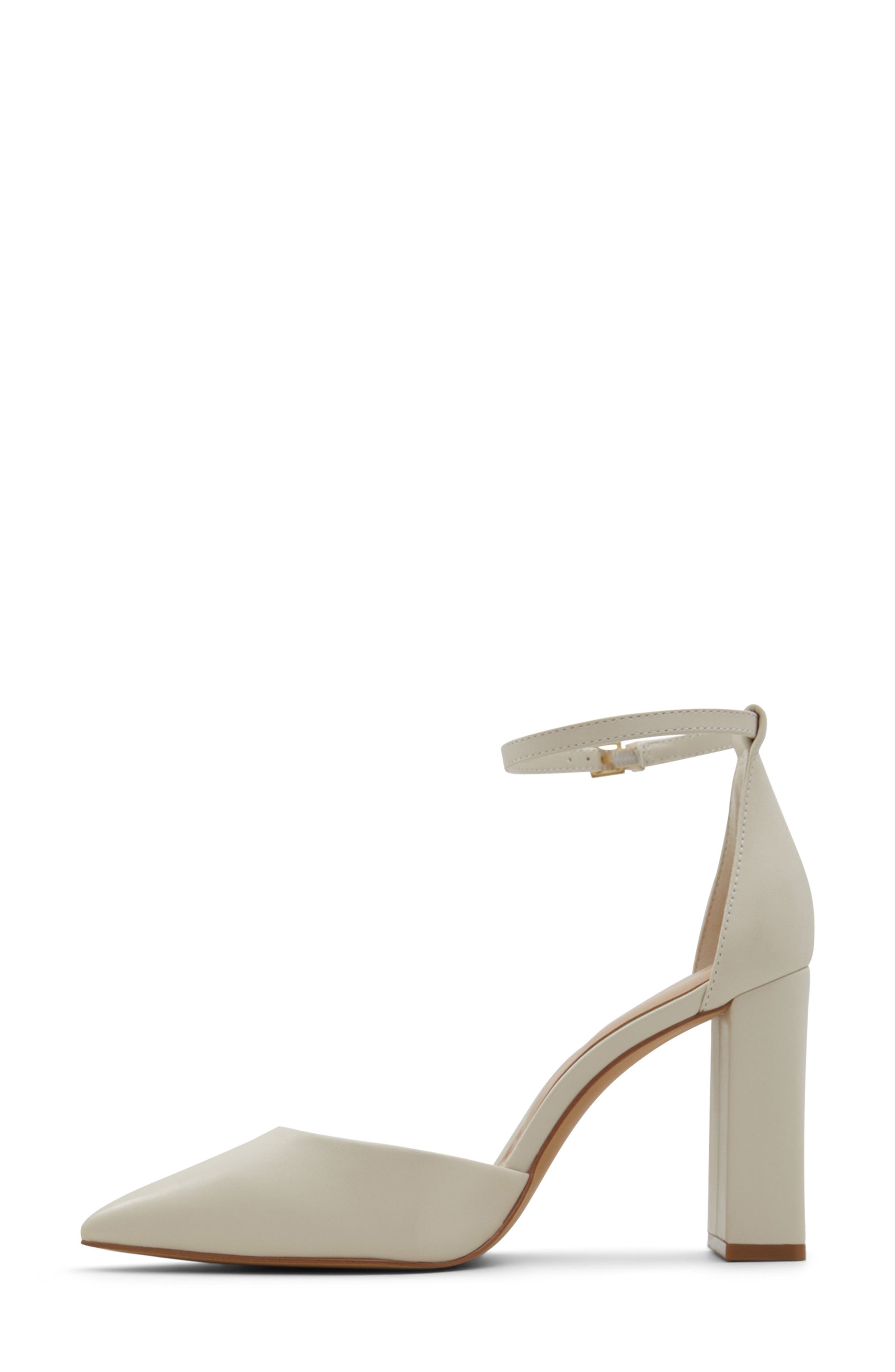 ALDO Millgate Block Heel Pointed Toe Sandal, Alternate, color, Other White