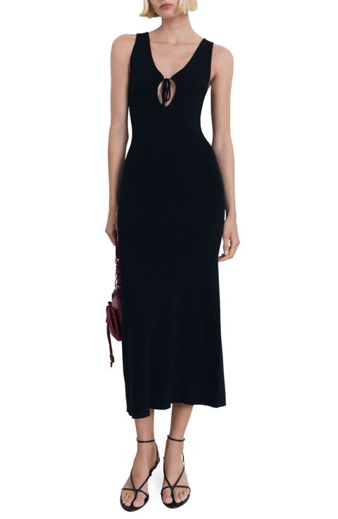 Tie Neck Sleeveless Maxi Dress