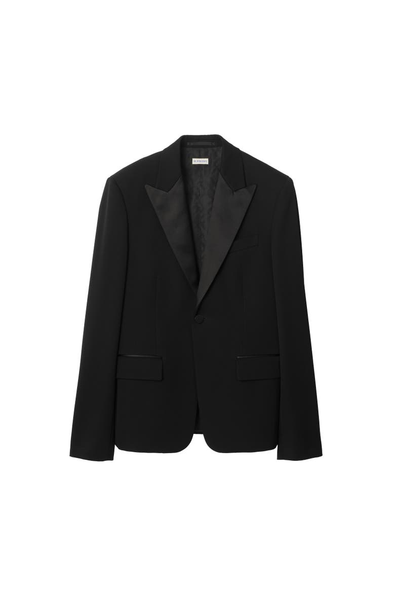 Grain de Poudre Wool Tuxedo Jacket, Alternate, color, Black