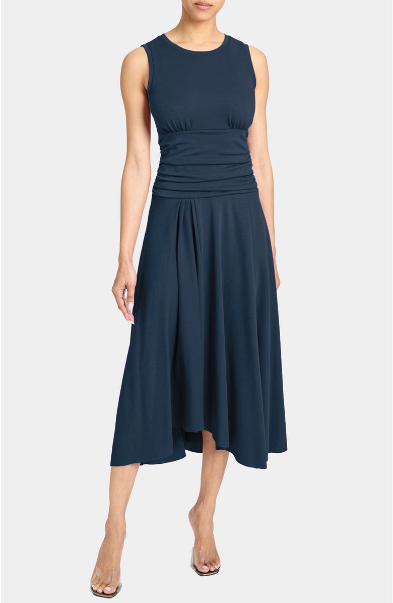 Santorelli JOSIE Sleeveless Midi Dress in Cotton Blend, Main, color, Aegean Blue