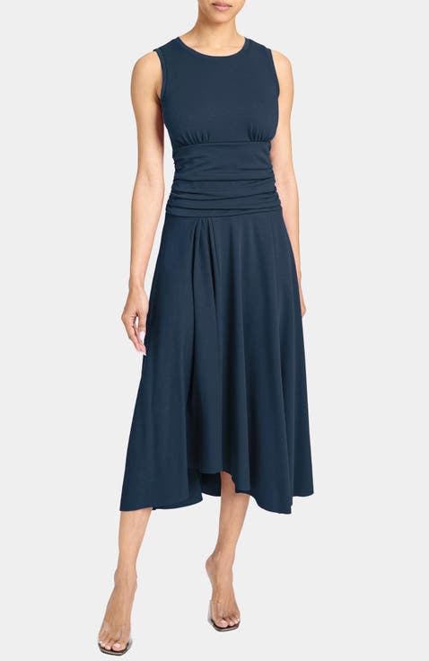 JOSIE Sleeveless Midi Dress in Cotton Blend
