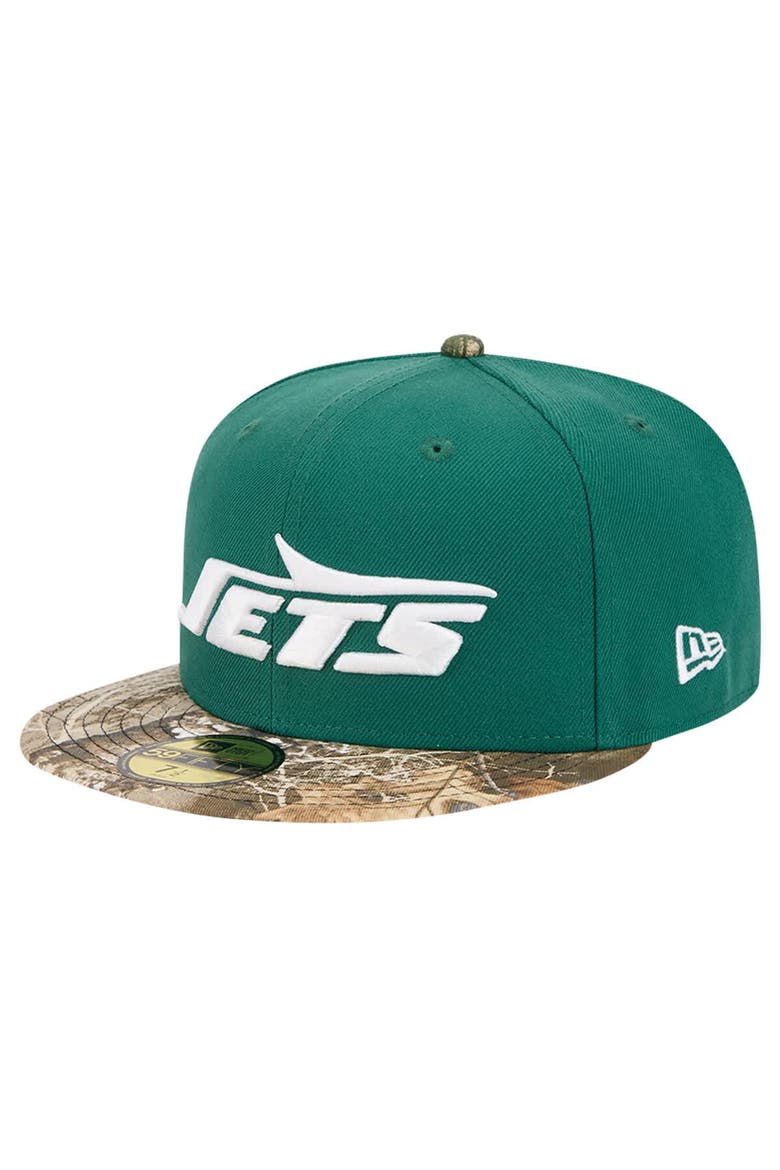 Men's New Era Green New York Jets Active Two-Tone Camo 59FIFTY Fitted Hat, Alternate, color, Green