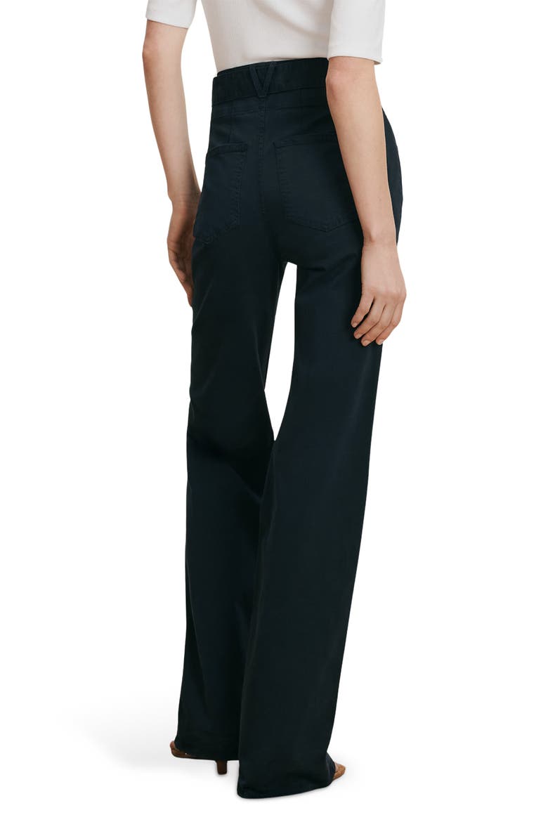 Rosanna Corset High Waist Wide Leg Jeans, Alternate, color, NAVY