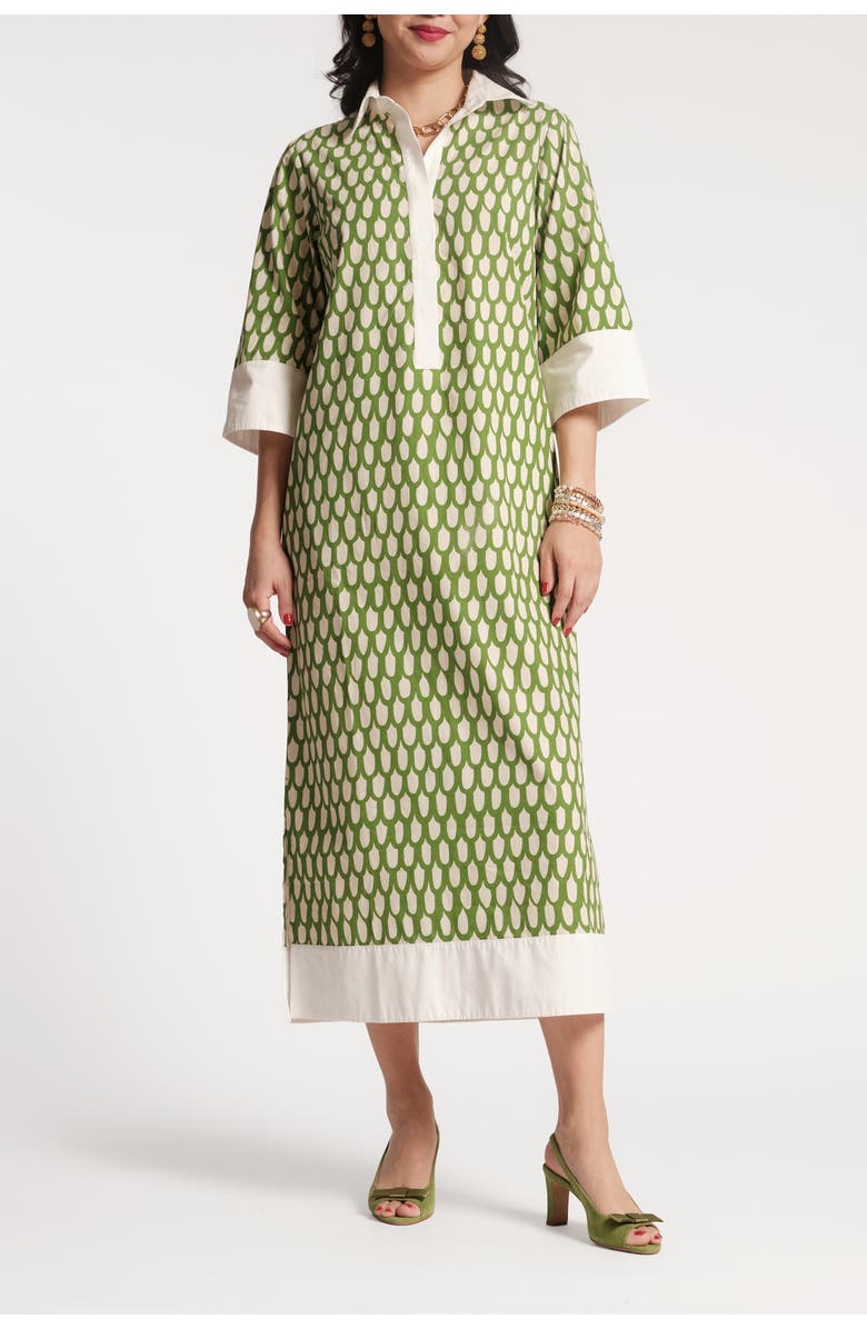 Frances Valentine Tracey Midi Dress Loop, Main, color, Green/Oyster