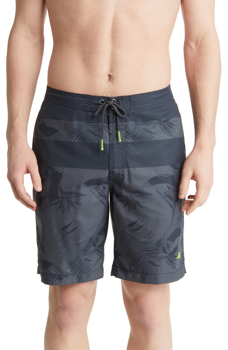 Tommy Bahama Baja Palm Noir Swim Trunks, Main, color, 