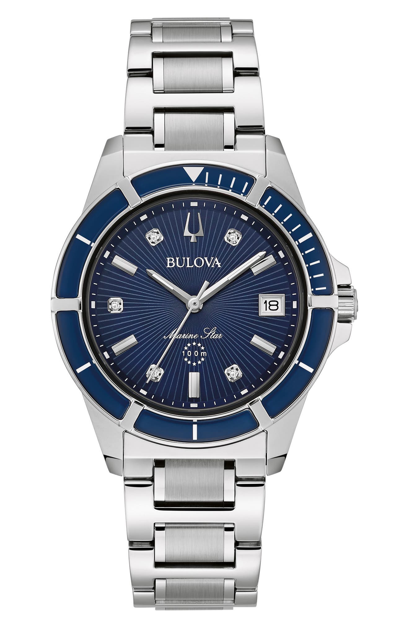 BULOVA Marine Star Diamond Bracelet Watch, 34mm