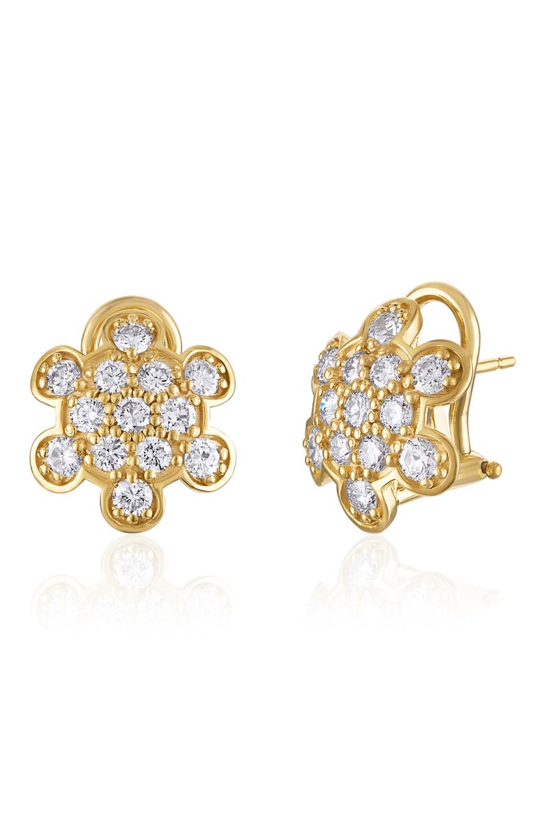 Turtle Back Diamond Pavé Stud Earrings, Alternate, color, 18K YELLOW GOLD