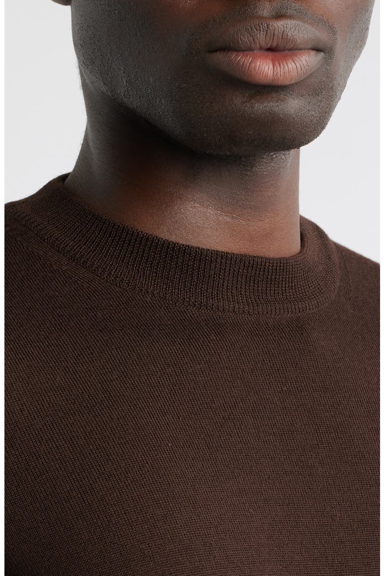 Cashwool® Short Sleeve Crewneck Sweater, Alternate, color, CHOCOLATE