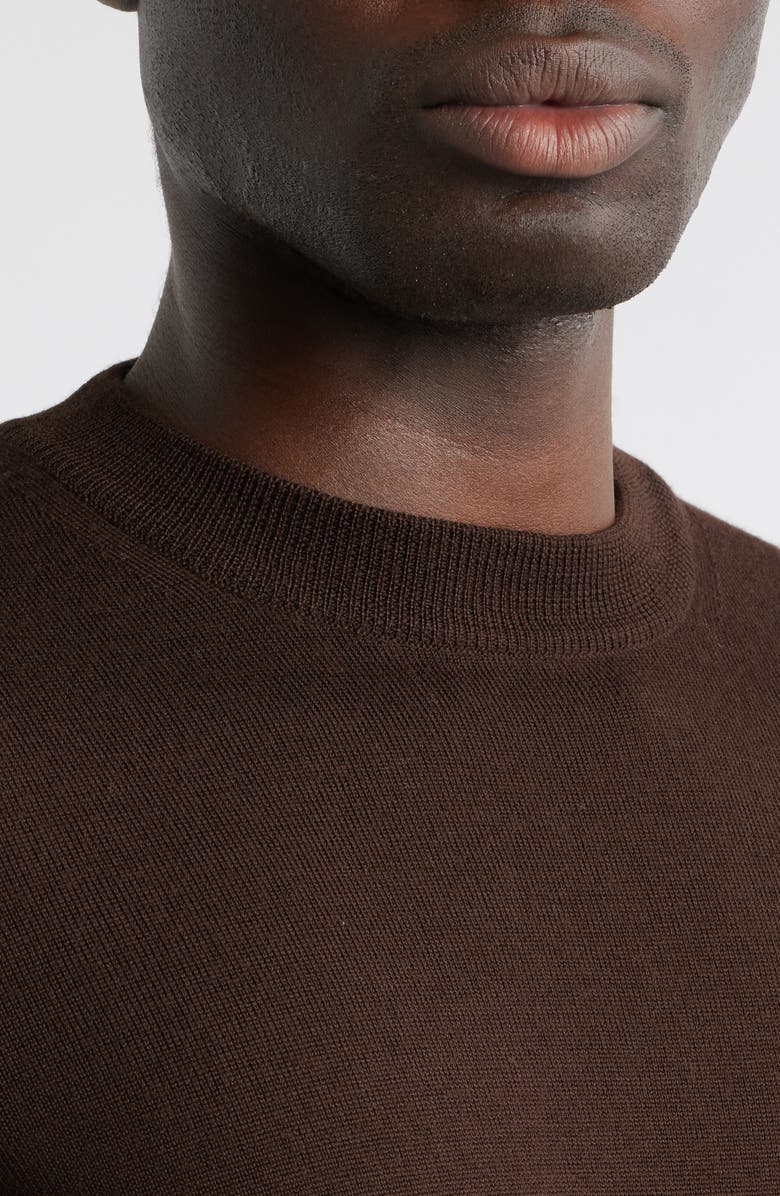 Aurélien Cashwool<sup>®</sup> Short Sleeve Crewneck Sweater, Alternate, color, Chocolate