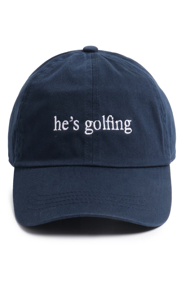 David & Young He's Golfing Cotton Baseball Cap, Main, color, 
