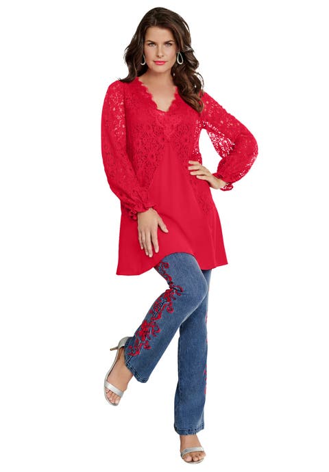 Lace & Georgette Swing Tunic (Plus)