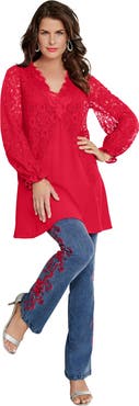 Roaman's Lace & Georgette Swing Tunic