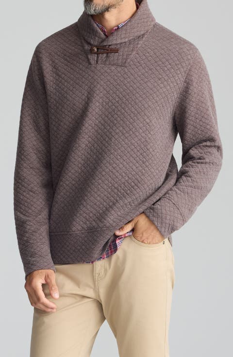 Filipre Quilted Shawl Collar Sweatshirt
