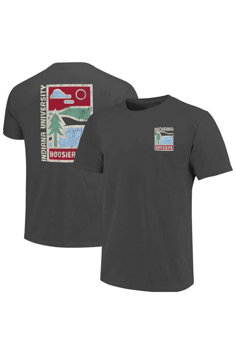 Men's  Graphite Indiana Hoosiers Comfort Colors Minimal Vista Distressed Graphics T-Shirt, Main, color, Graphite