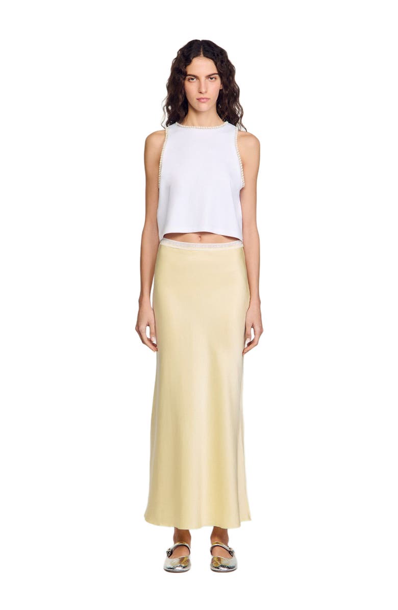 SANDRO Beaded crop top, Alternate, color, 