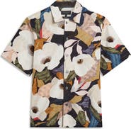 Ted Baker Langdon Floral Short Sleeve Cotton Buttion-Up Shirt