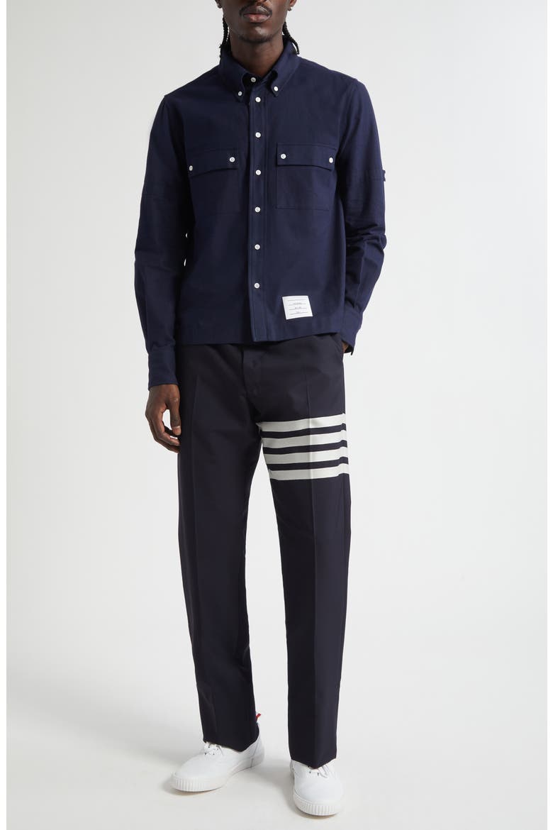 Straight Fit Cotton Utility Shirt, Alternate, color, NAVY