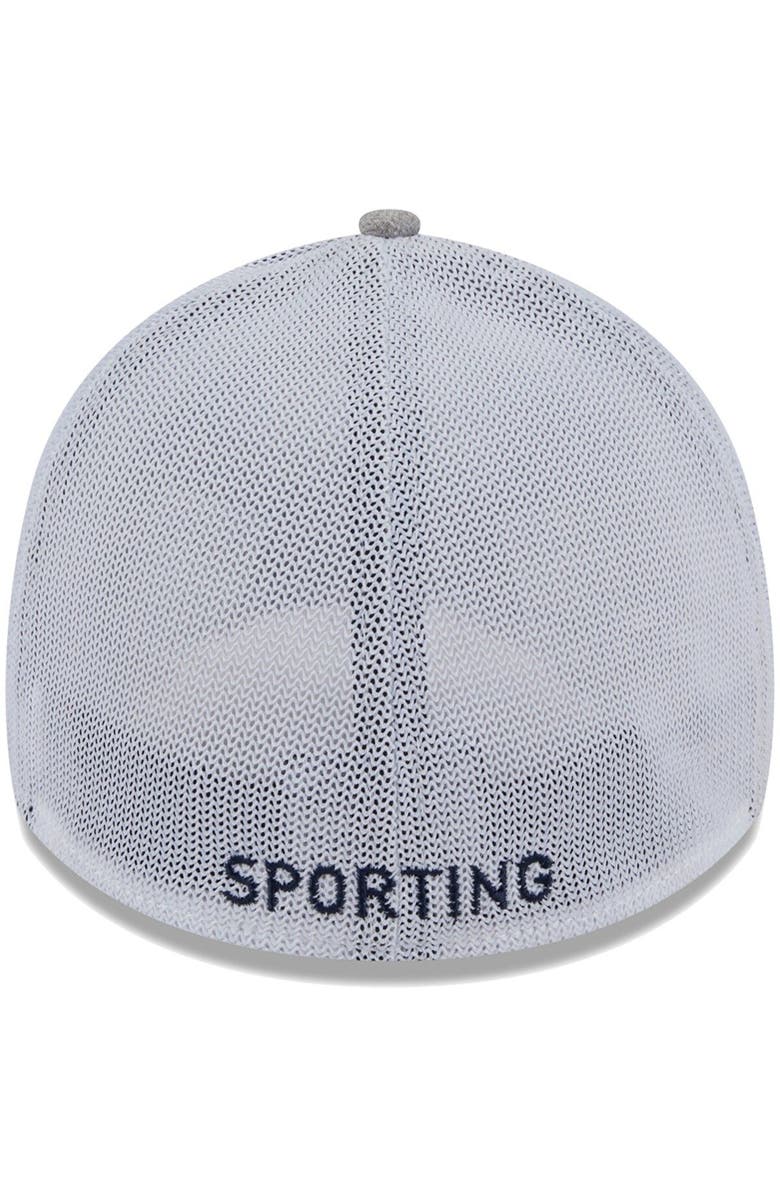 New Era Men's New Era Heather Gray/White Sporting Kansas City 39THIRTY Trucker Flex Hat, Alternate, color, Heather Gray