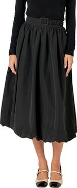 Endless Rose Belted Blouson Midi Skirt