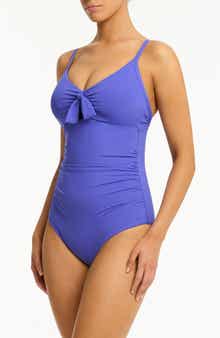 Sea Level Essentials Tie Front One-Piece Swimsuit