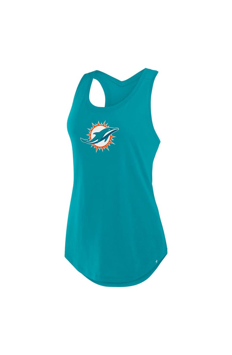 FANATICS Women's Fanatics Aqua Miami Dolphins Iron Fan Tank Top, Alternate, color, Aqua