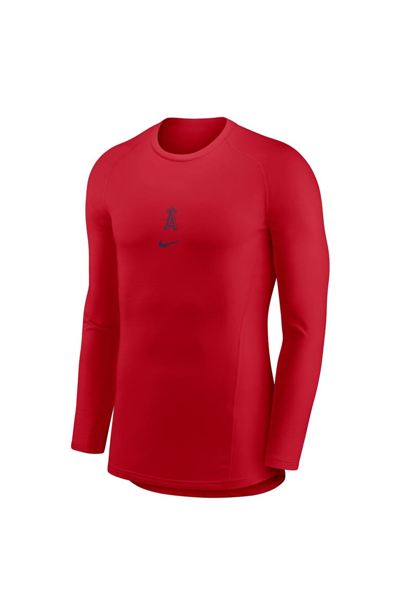 Nike Men's Nike  Red Los Angeles Angels Base Layer Raglan Long Sleeve Performance T-Shirt, Alternate, color, 