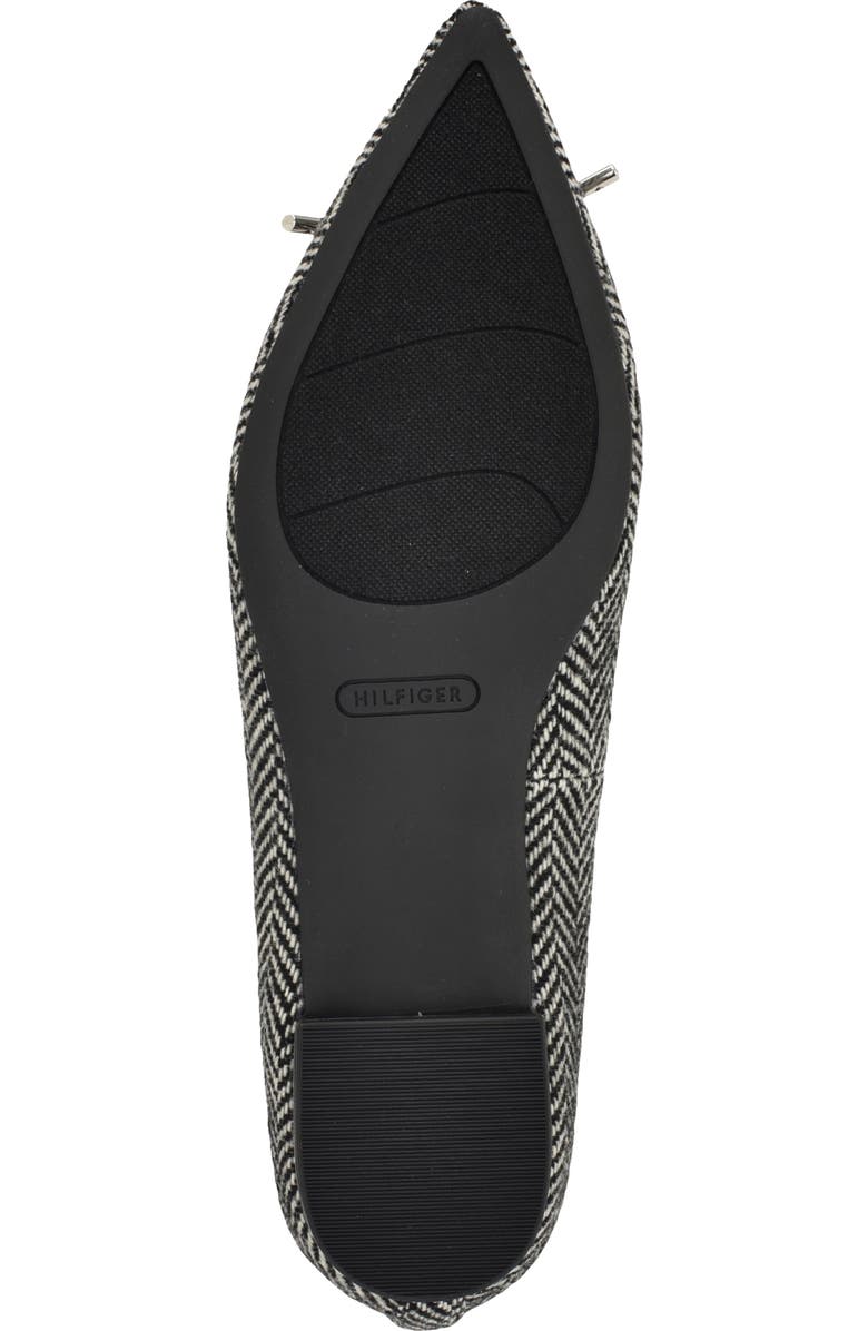 Tommy Hilfiger Kimio Pointed Toe Flat, Alternate, color, Black/ White