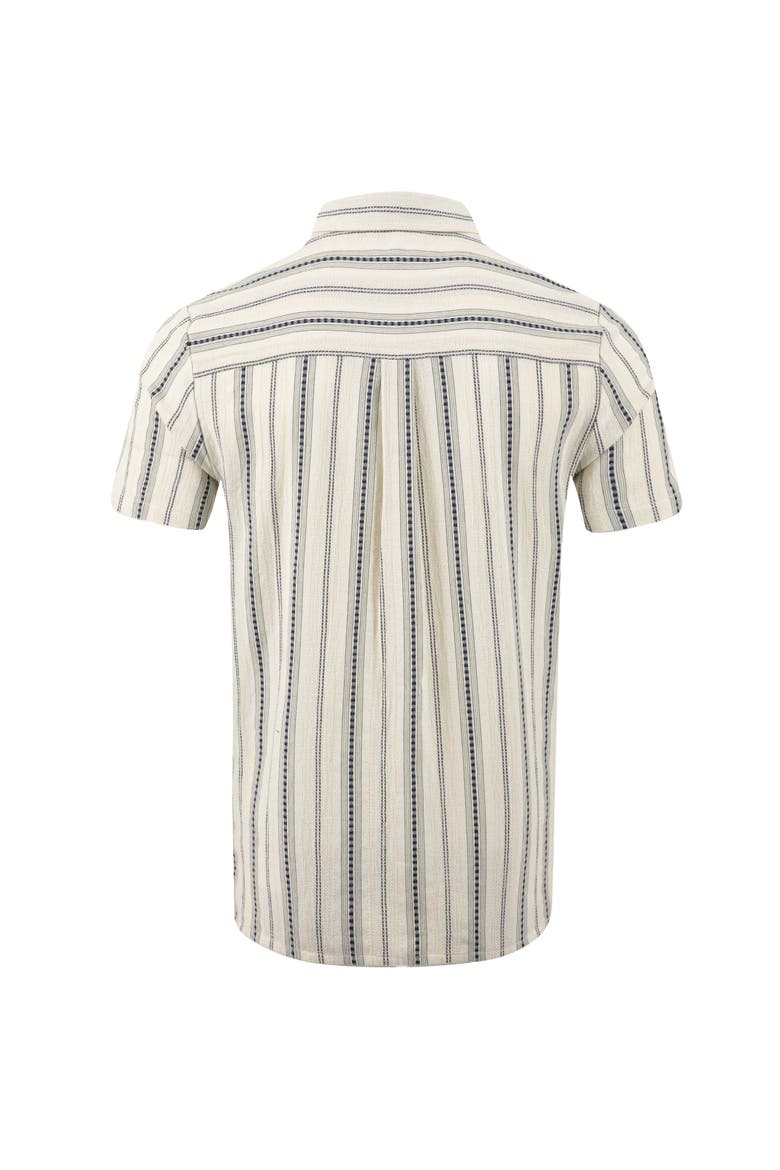 Madoc Woven Short Sleeve Striped Shirt, Alternate, color, Dusty White