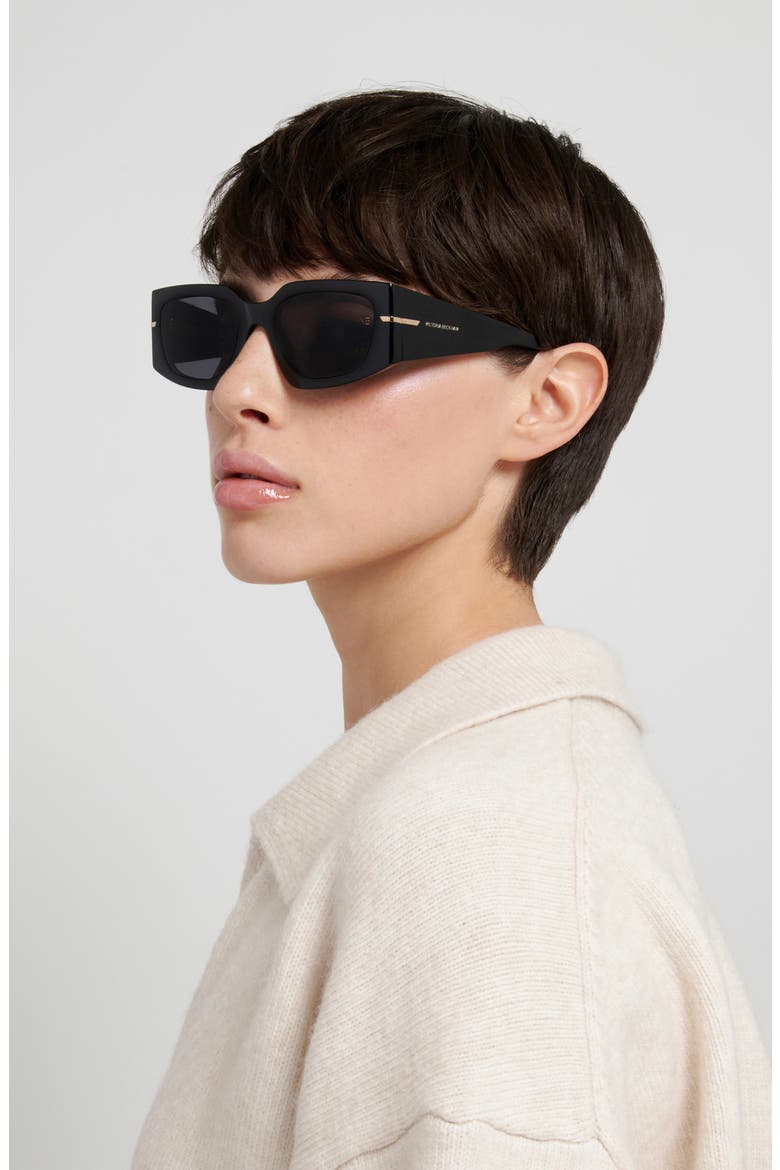 VB 7018/S 53mm Rectangular Sunglasses, Alternate, color, BLACK/ GREY