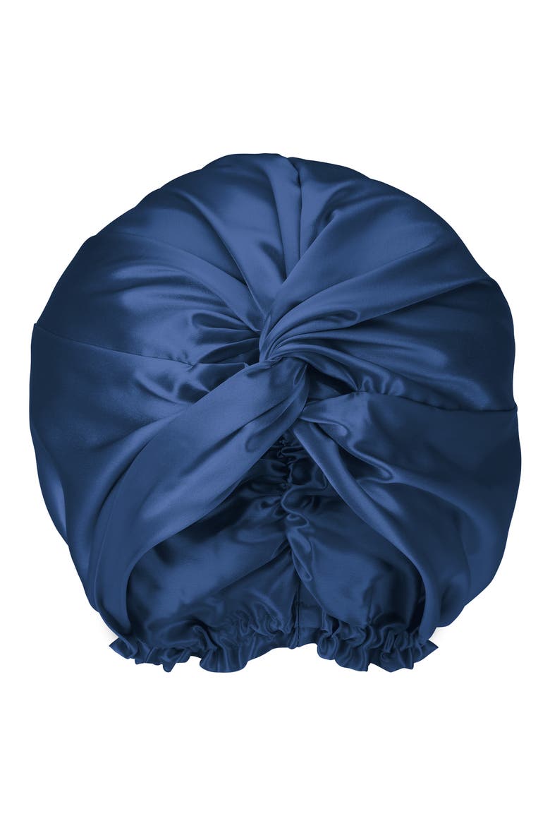 Mulberry Silk Hair Bonnet, Main, color, NAVY