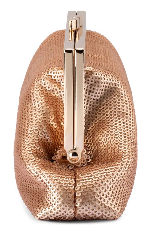 Olga Berg Zephyr Sequin Clutch In Neutral